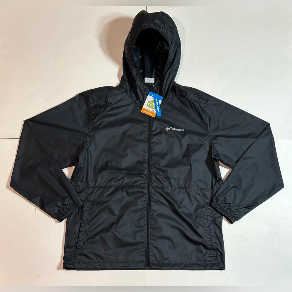 COLUMBIA Men’s Center Ridge II Full Zip Hooded Windbreaker Outdoor Storm Jacket